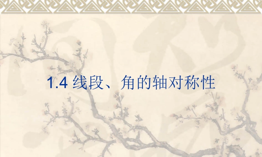 八年级数学1.4线段、角的轴对称性课件