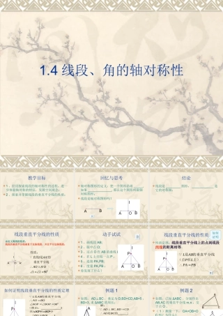 八年级数学1.4线段、角的轴对称性课件