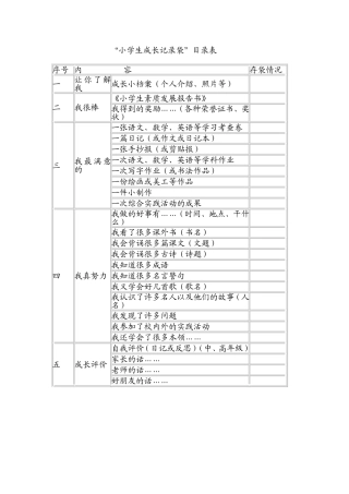 学生生成长记录袋