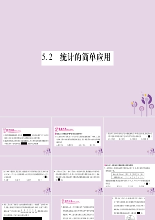 九年级数学上册 第5章 用样本推断总体 52 统计的简单应用作业课件 (新版)湘教版 课件