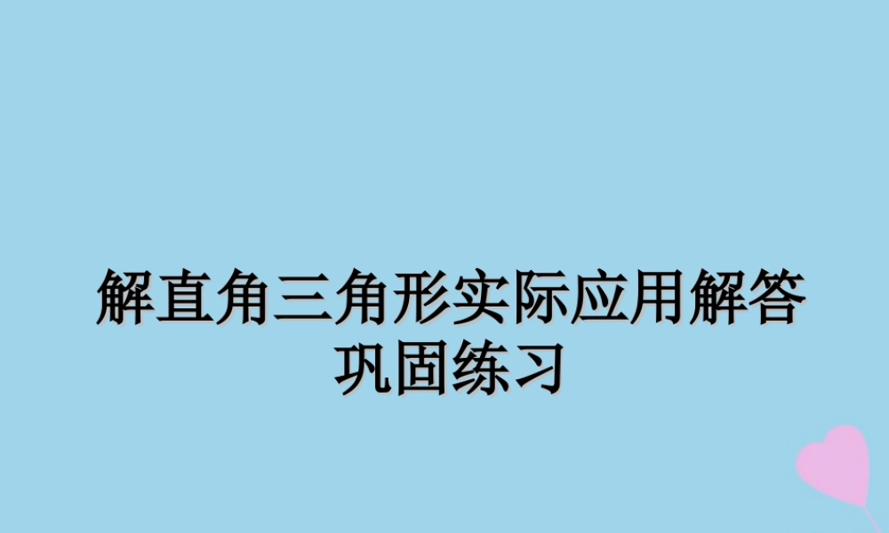 中考数学复习 专题 解直角三角形实际应用解答题巩固练习课件