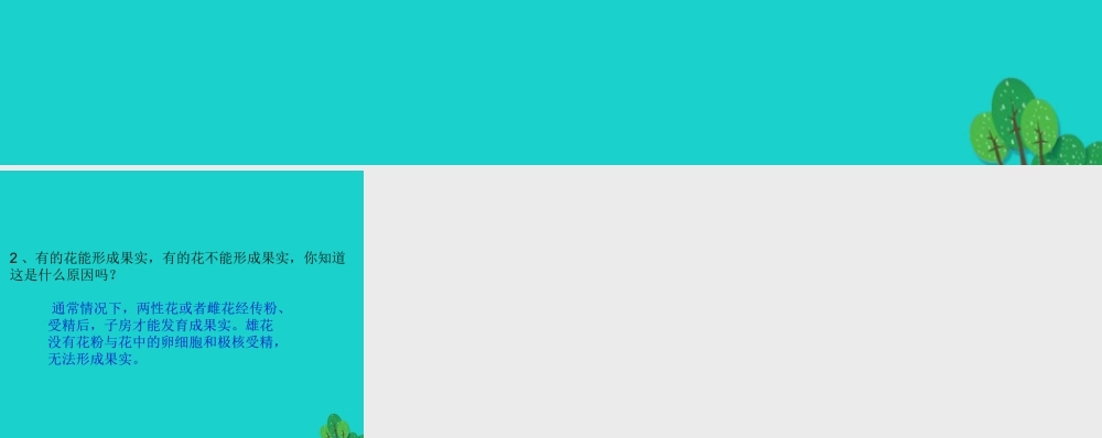 八年级生物上册 第7单元 第19章 第1节 植物的生殖 P94讨论答案课件 (新版)苏科版 课件