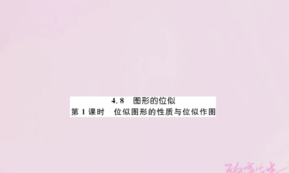 九年级数学上册 48 图形的位似 第1课时 位似图形的性质与位似图形练习课件 (新版)北师大版 课件