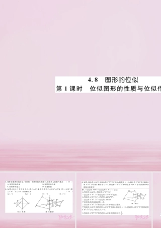 九年级数学上册 48 图形的位似 第1课时 位似图形的性质与位似图形练习课件 (新版)北师大版 课件