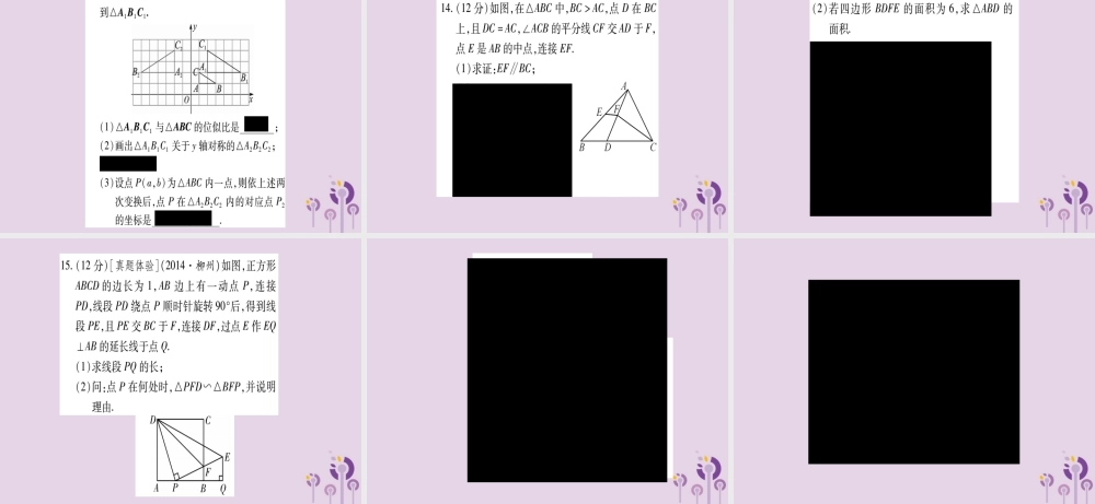 九年级数学上册 周周测(4)作业课件 (新版)湘教版 课件