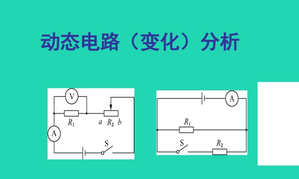 广东省深圳市中考物理专题复习 动态电路分析课件