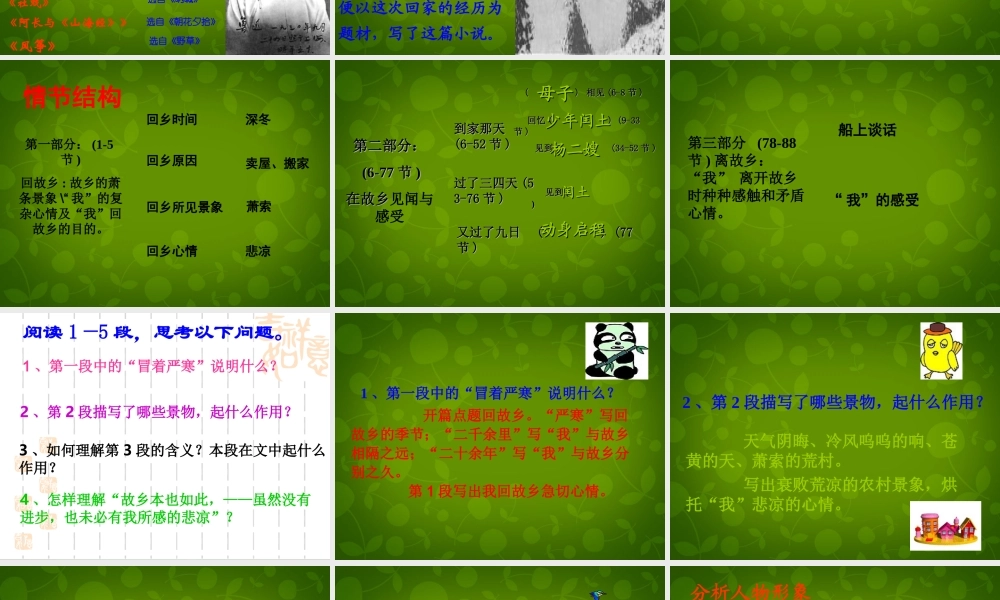 九年级语文上册(9 故乡)课件 新人教版 课件