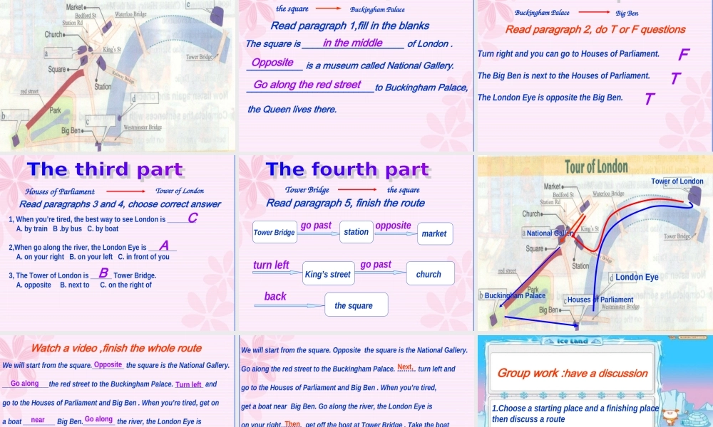 八年级英语上册 Module 8 Around townUnit 2 The London Eye is on your right课件 外研版 课件