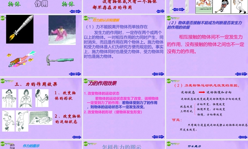 八年级物理下册 第7章运动和力复习课件 北师大版 课件