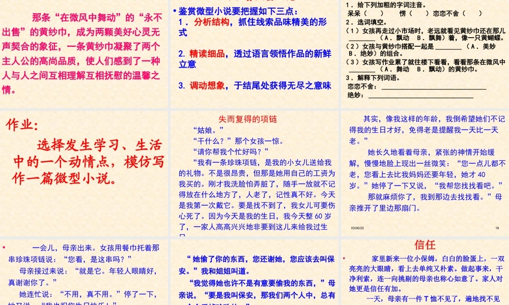 《黄纱巾》课件