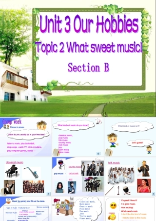 八年级英语Section B(Unit 3 Our Hobbies)Topic 2 What sweet music! 课件