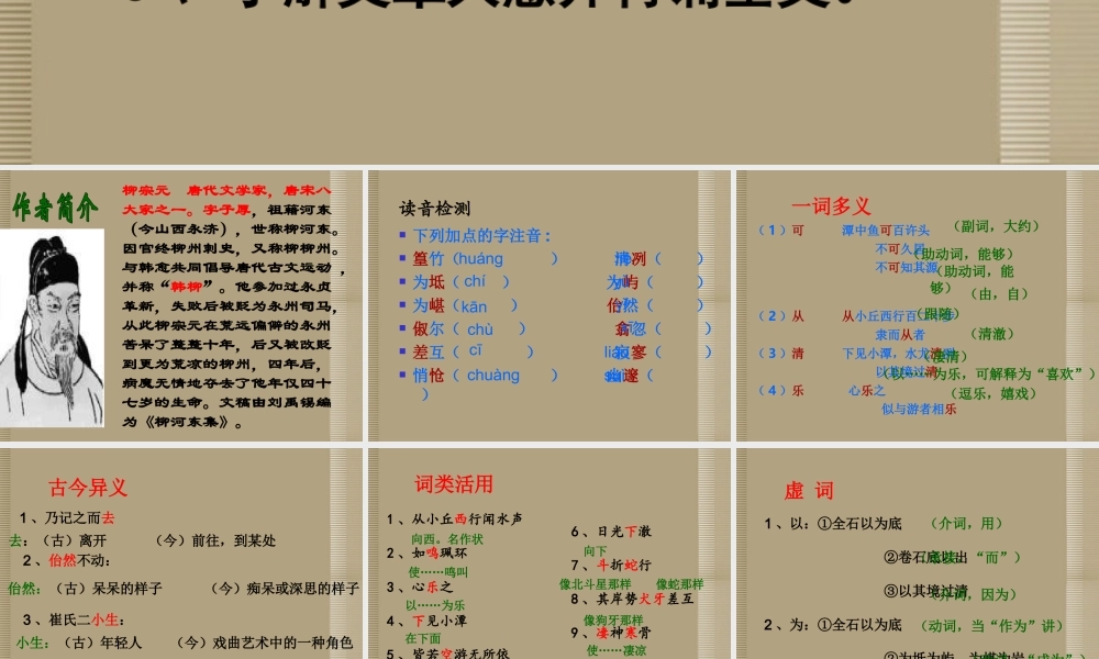 八年级语文下册 26小石潭记课件 新人教版 课件