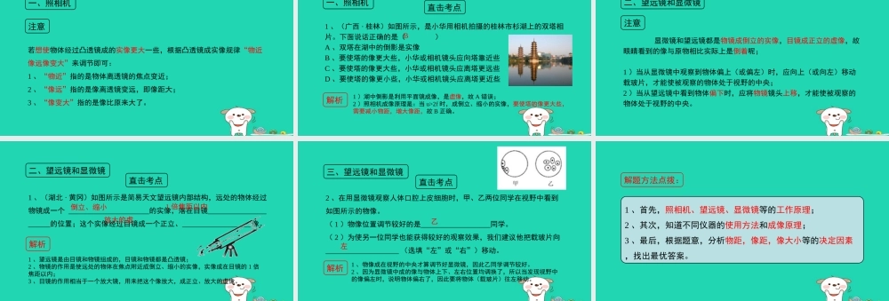 八年级物理上册 3.7(眼睛与光学仪器)第二课时考点方法课件 (新版)粤教沪版 课件