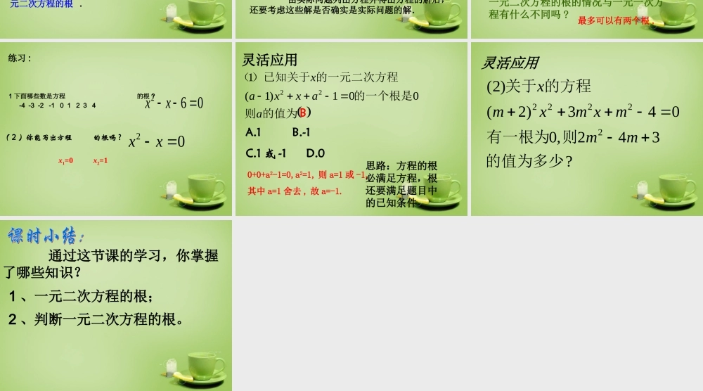 九年级数学上册 211 一元二次方程(第2课时)课件 (新版)新人教版 课件