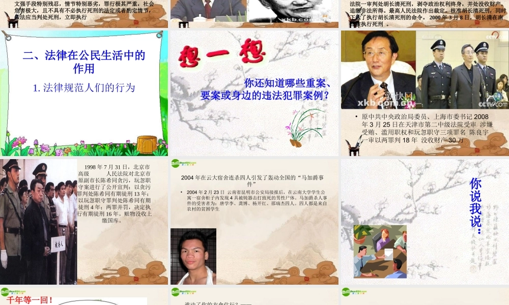 八年级政治上册 法律在公民生活中的作用课件 鲁教版 课件