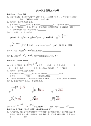 二元一次方程组自己做