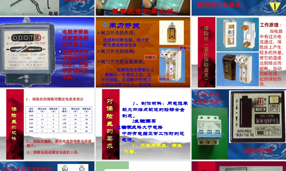 八年级物理生活用电常识课件新人教版 课件