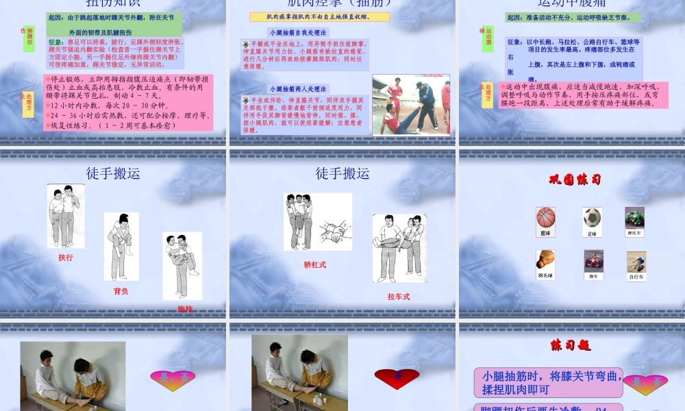 体育运动中常见运动损伤和运动性疾病的预防与处理