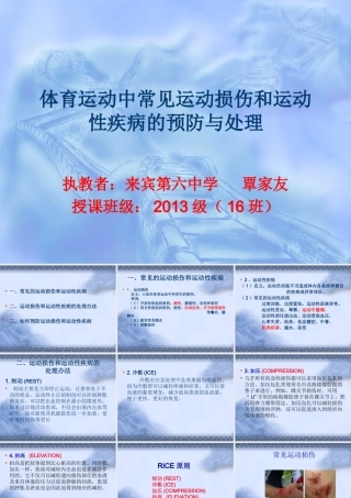 体育运动中常见运动损伤和运动性疾病的预防与处理