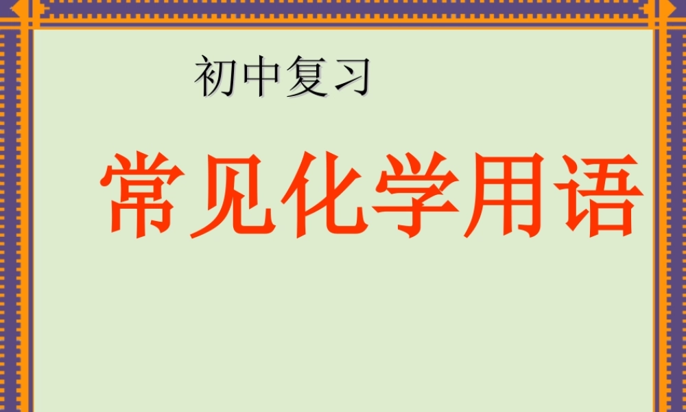 初中化学用语复习课件