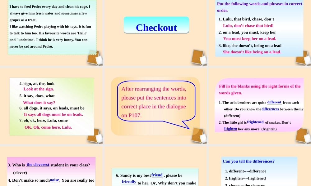七年级英语下册 Unit6 Main task & Checkout同步授课优质课件 牛津版 课件