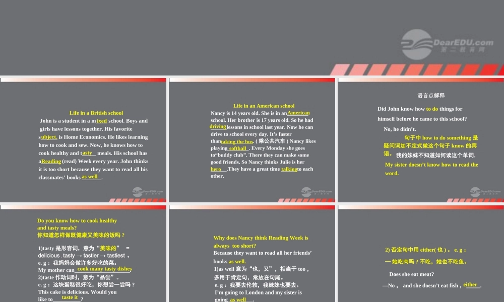 八年级英语上册 Unit 2(School Life)Reading(2)课件 牛津译林版 课件