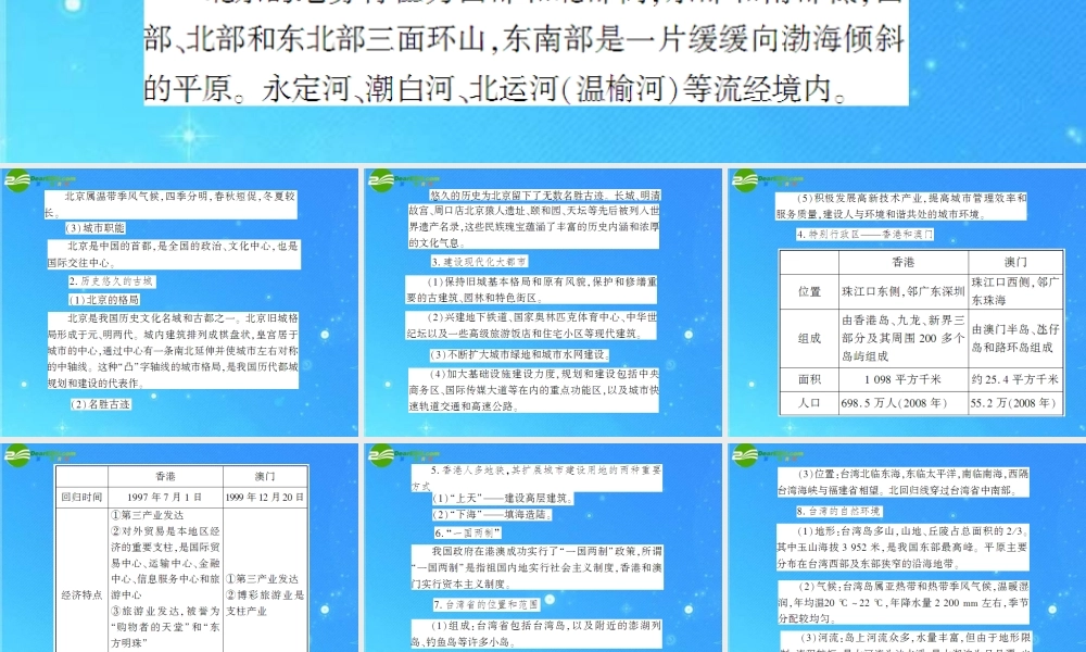 中考地理(会考)一轮复习专题课件 第14章 认识省九年级区域 人教新课标版 课件