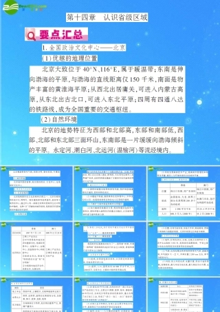 中考地理(会考)一轮复习专题课件 第14章 认识省九年级区域 人教新课标版 课件