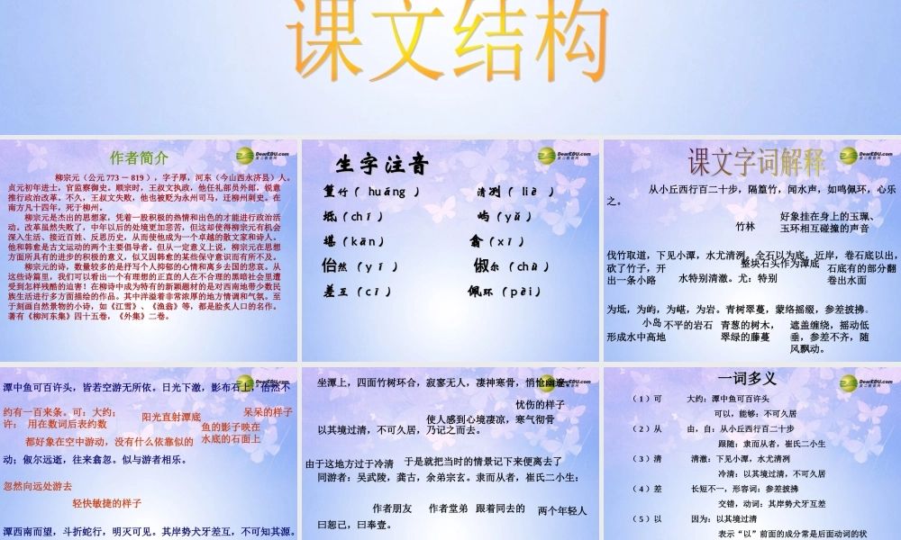 八年级语文下册 26(小石潭记)课件 新人教版 课件