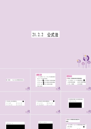 九年级数学上册 第二十一章 一元二次方程 212 解一元二次方程 2122 第1课时 一元二次方程跟的判别式作业课件 (新版)新人教版 课件