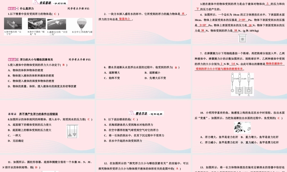 八年级物理下册 9.1 认识浮力课件 (新版)粤教沪版 课件