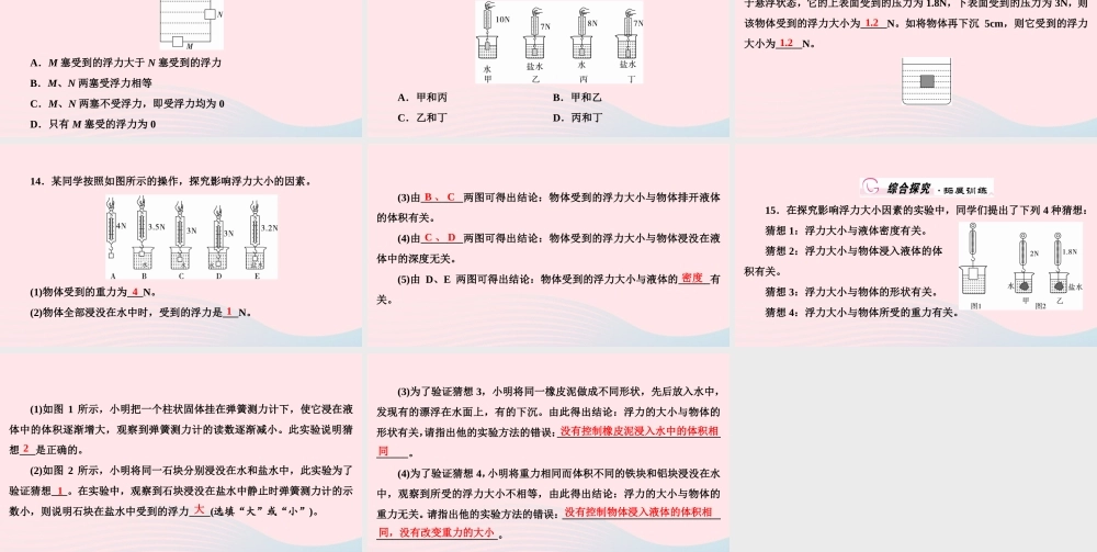 八年级物理下册 9.1 认识浮力课件 (新版)粤教沪版 课件