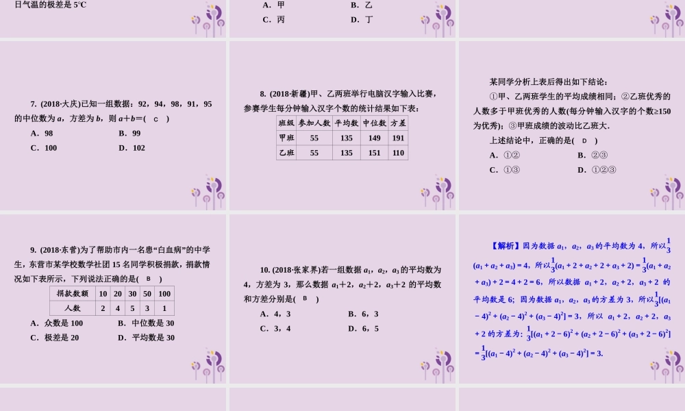 七年级数学下册 第6章(数据的分析)测试卷习题课件 (新版)湘教版 课件