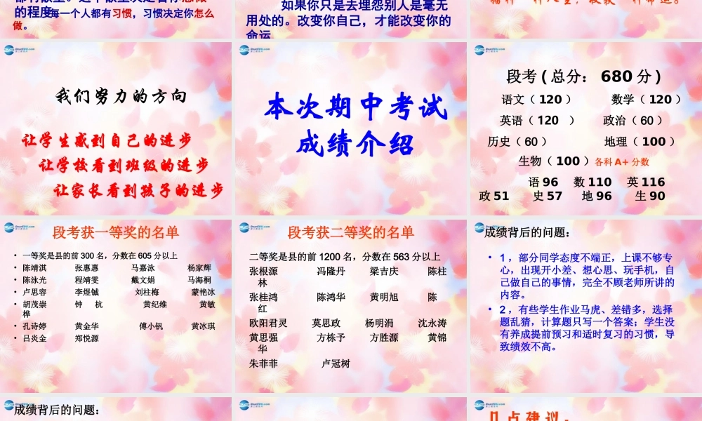 中学主题班会 家长会课件