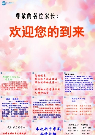 中学主题班会 家长会课件