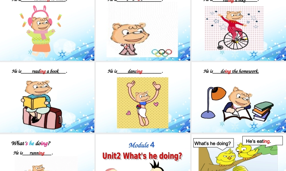 外研社二年级下册Module4_Unit2_what's_he_doing