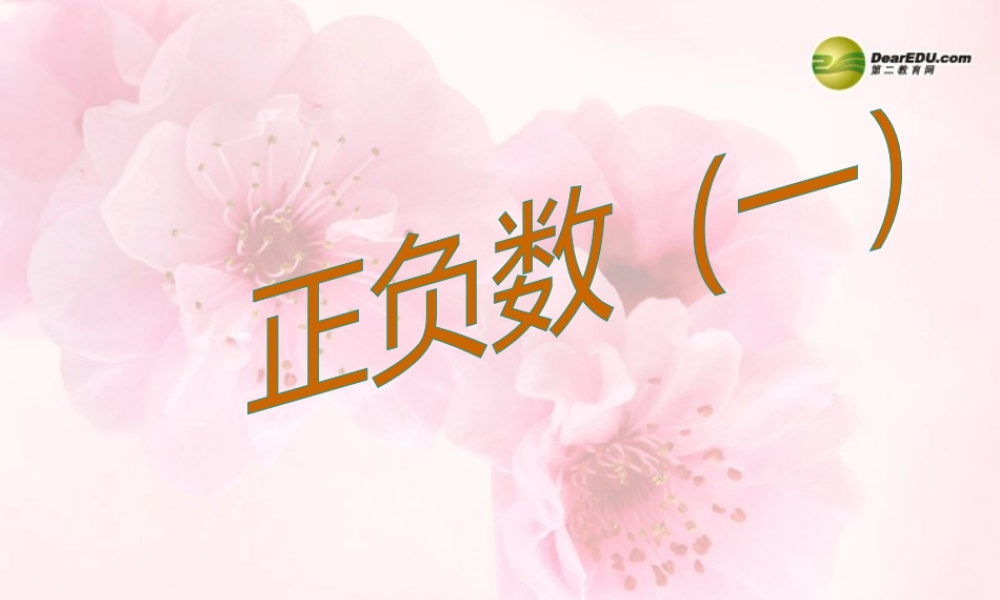 六年级数学上册《正负数（一）》课件北师大版