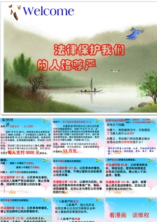 八年级政治下册 法律保护我们的人格尊严课件 粤教版 课件
