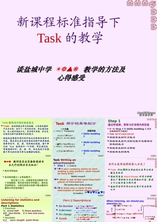 新课程标准指导下Task教学的方法及心得感受 苏教版 课件