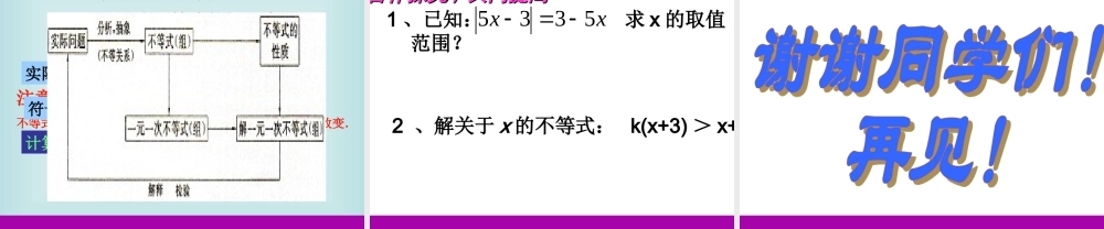 八年级数学一元一次不等式复习课件1华师版 课件