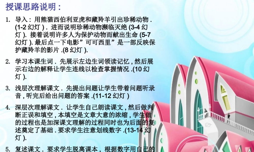 外研英语必修5　Unit6 Saving the Antelopes 课件