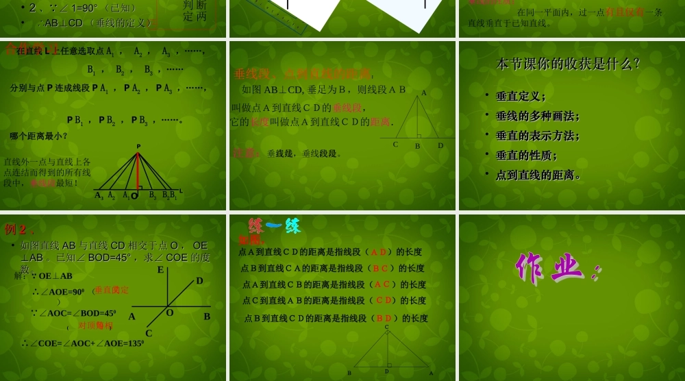 中学七年级数学上册 6.9 直线的相交课件2 (新版)浙教版 课件
