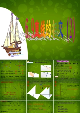 中学七年级数学上册 6.9 直线的相交课件2 (新版)浙教版 课件