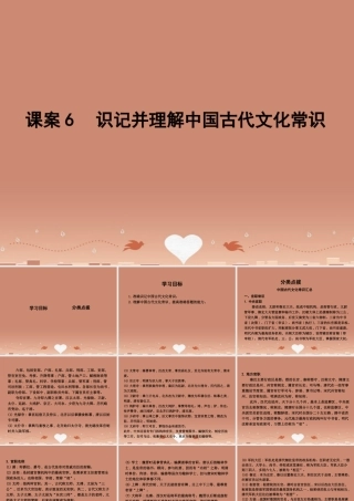新课标卷高三语文专题复习二文言文阅读课案6识记并理解中国古代文化常识课件