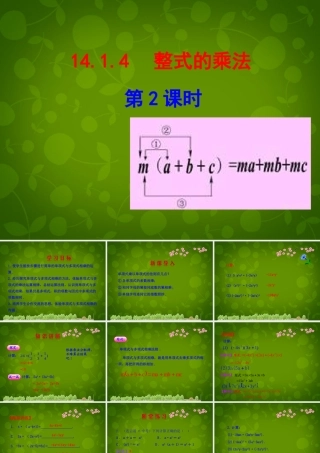 中学八年级数学上册 14.1.4 整式的乘法课件2 (新版)新人教版 课件