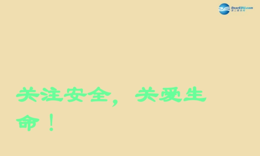中学安全教育主题班会(关注安全 关爱生命)课件