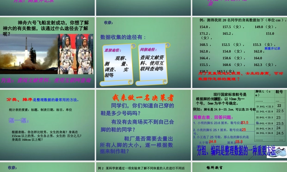 中学七年级数学下册 6.1数据的收集与整理(第1课时)课件 (新版)浙教版 课件