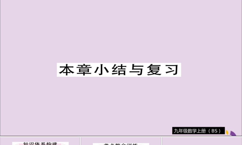 九年级数学上册 第四章 图形的相似本章小结与复习习题课件 (新版)北师大版 课件