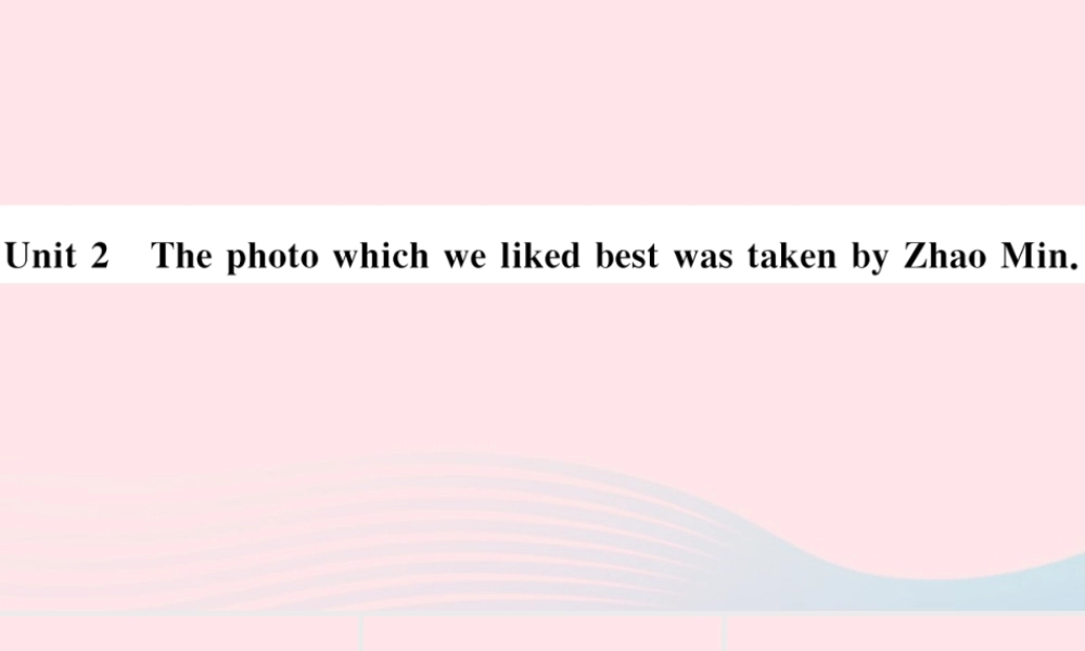 九年级英语上册 Module 11 PhotosUnit 2 The photo which we liked best was taken by Zhao Min(小册子)课件 (新版)外研版 课件