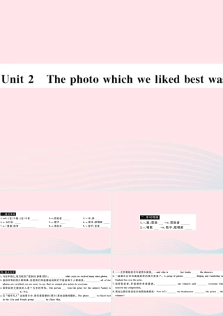 九年级英语上册 Module 11 PhotosUnit 2 The photo which we liked best was taken by Zhao Min(小册子)课件 (新版)外研版 课件